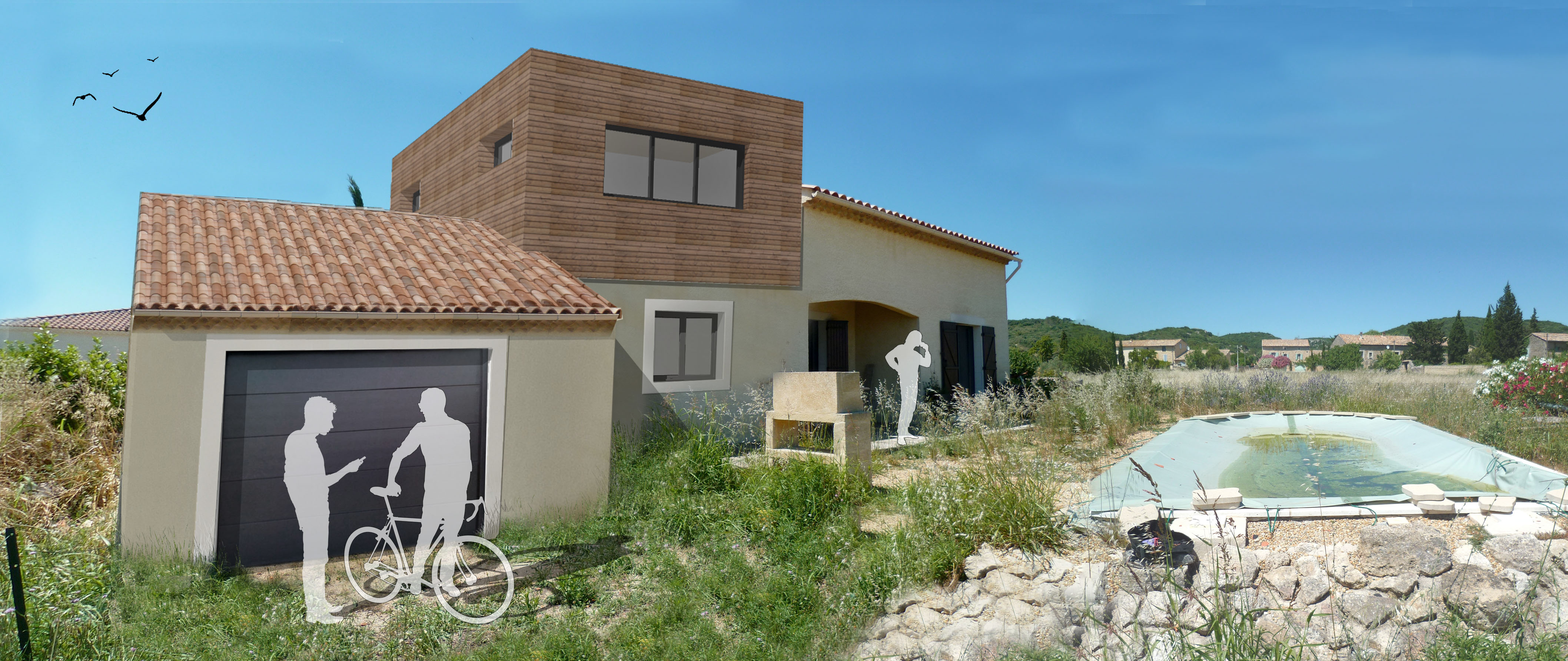 Maison D : rénovation après sinistre par l'agence Brayer-Hugon à Nîmes
