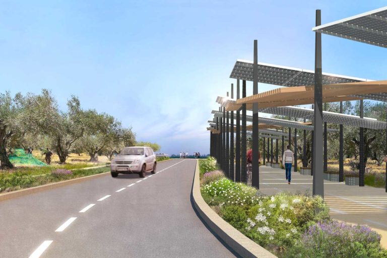 Promenade gare TGV Nîmes Pont du Gard : concours et énergies renouvelables gare TGV Nîmes Pont du Gard : l’agence remporte le concours