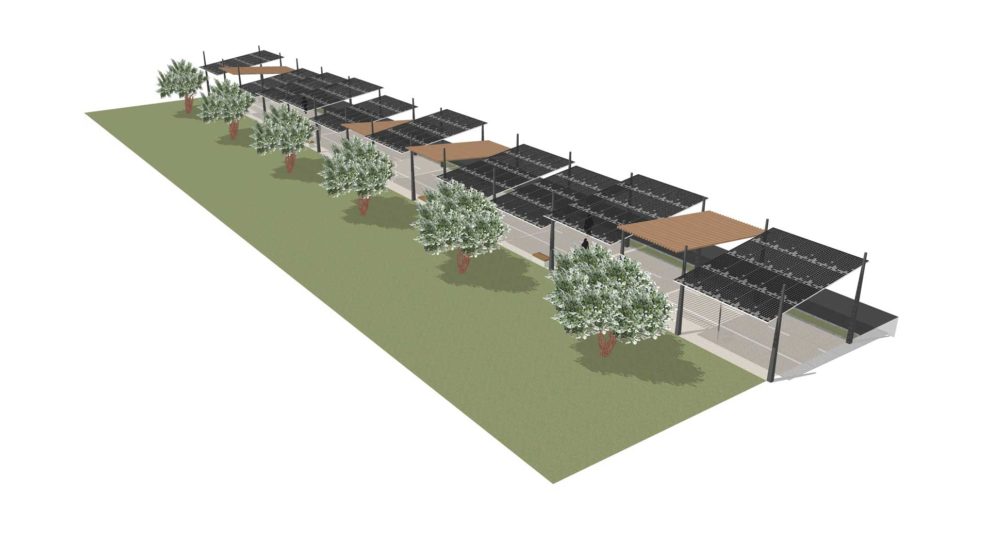 Promenade gare TGV Nîmes Pont du Gard : concours et énergies renouvelables